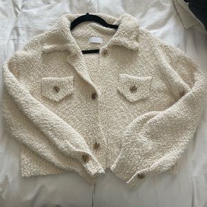 Isalis white fuzzy sweater